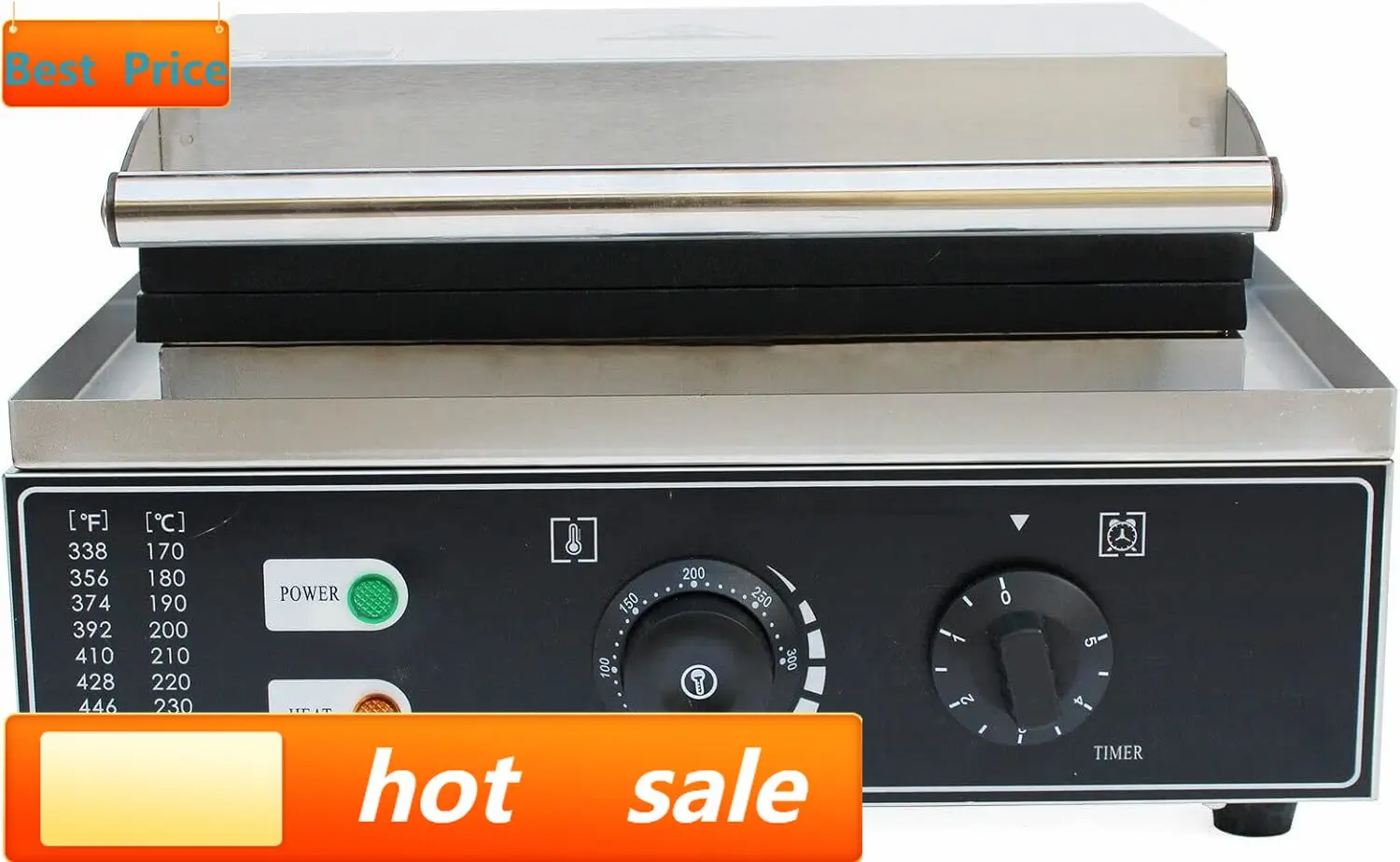 Waffle Iron Belgian - Macchina per Waffle Commerciale, 10 Griglie,