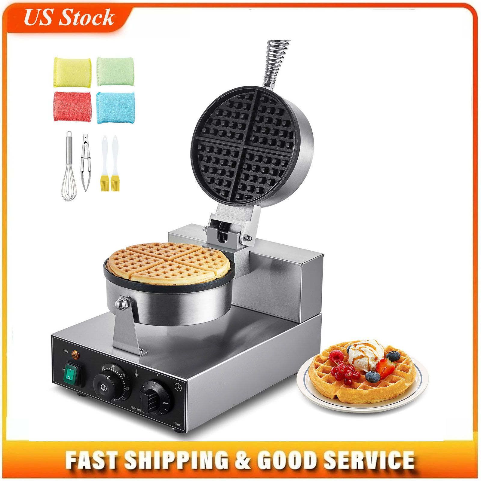 Waffle Iron Belgian - Macchina per Waffle Commerciale, Piastra per